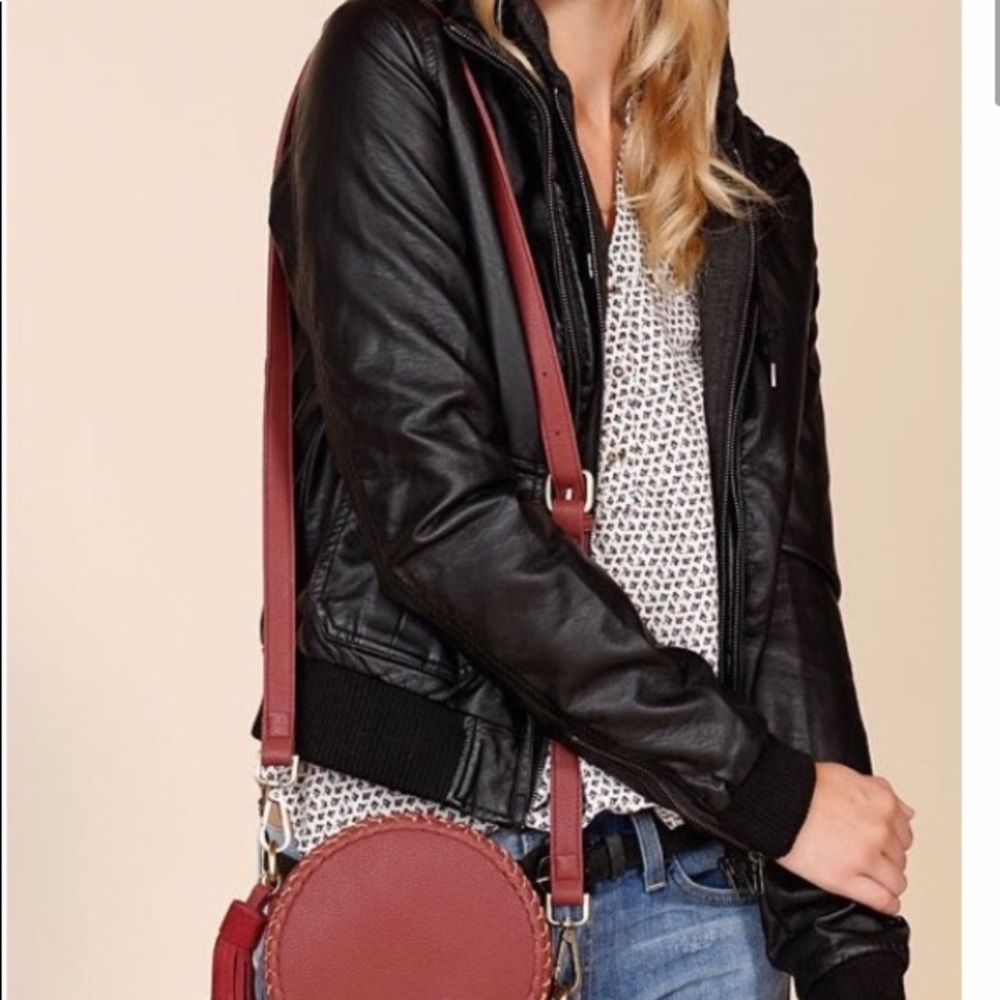 Thread and Supply Hooded Leather jacket